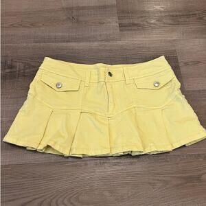 I.AM.GIA Yellow Pleated Mini Skirt